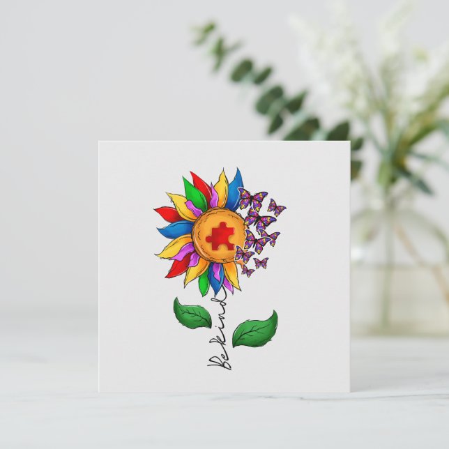 Be Kind Sunflower- Autism Awareness (Standing Front)