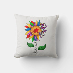 Be Kind Sunflower- Autism Awareness Cushion