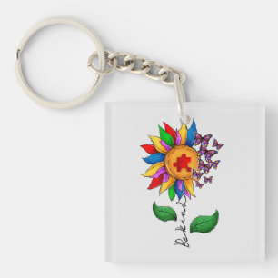 Be Kind Sunflower- Autism Awareness Key Ring