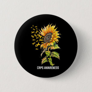 Be Kind Sunflower CRPS Awareness 6 Cm Round Badge