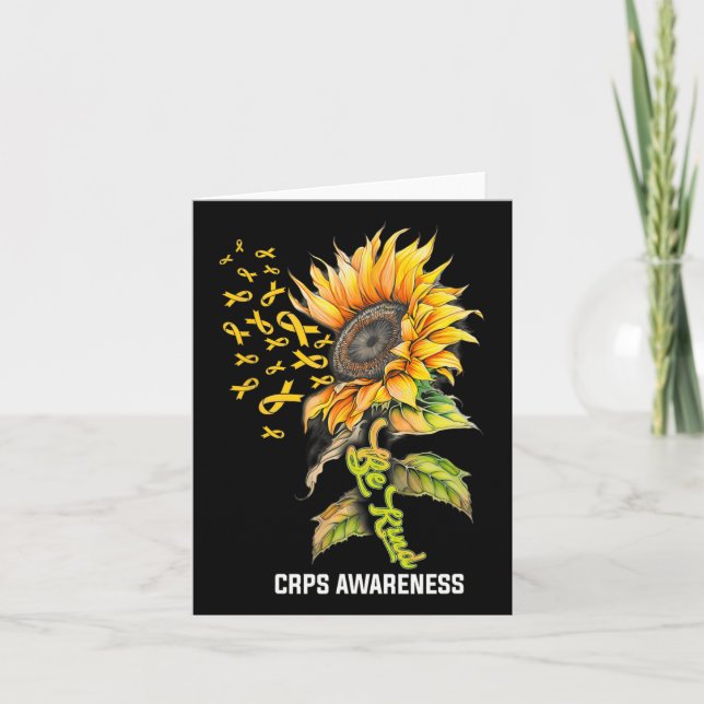 Be Kind Sunflower Crps Awareness  Card (Front)