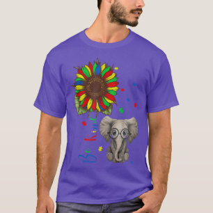Be Kind Sunflower Elephant Puzzle Pieces Autism Aw T-Shirt