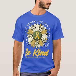 Be Kind Sunflower Gold Childhood Cancer Awareness T-Shirt