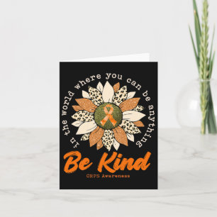 Be Kind Sunflower Orange Crps Awareness Ribbon 1 Card
