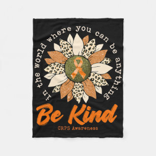 Be Kind Sunflower Orange Crps Awareness Ribbon 1 Fleece Blanket