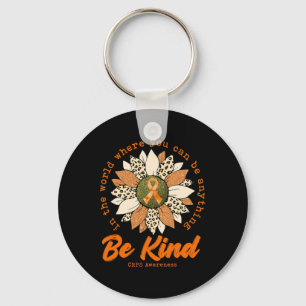 Be Kind Sunflower Orange CRPS Awareness Ribbon  Key Ring