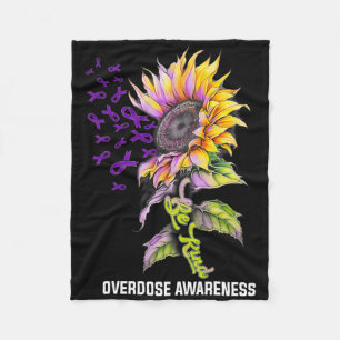 Be Kind Sunflower Overdose Awareness Fleece Blanket