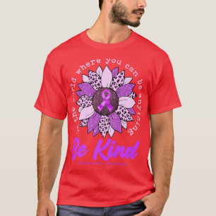 Be Kind Sunflower Purple Alzheimers Awareness Ribb T-Shirt