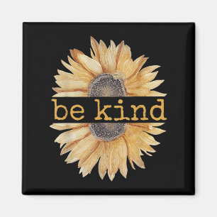 Be Kind Sunflower Retro Vintage Cute Graphic Kindn Magnet