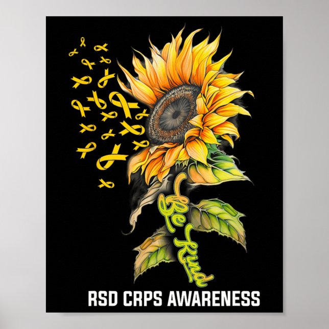Be Kind Sunflower Rsd Crps Awareness  Poster (Front)