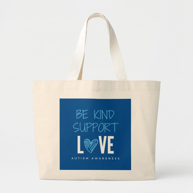 be kind.support.love.autism. Tote& Shopping Bags (Front)