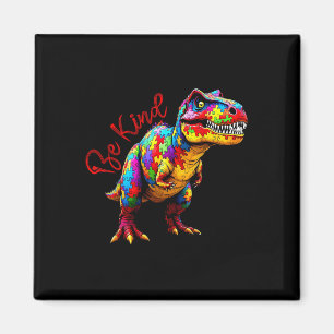 Be Kind T Rex Puzzle Pieces Autism Awareness Day K Magnet