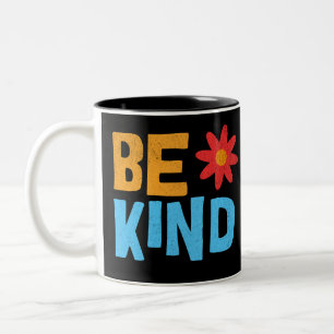 Be Kind Tee, Kindness Shirt, Positive Vibes Two-Tone Coffee Mug