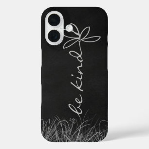 Be Kind Text and Daisy iPhone 16 Case