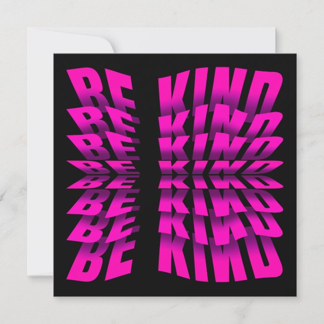 BE KIND TEXT EFFECT PINK TYPOGRAPHY INVITATION (Front)