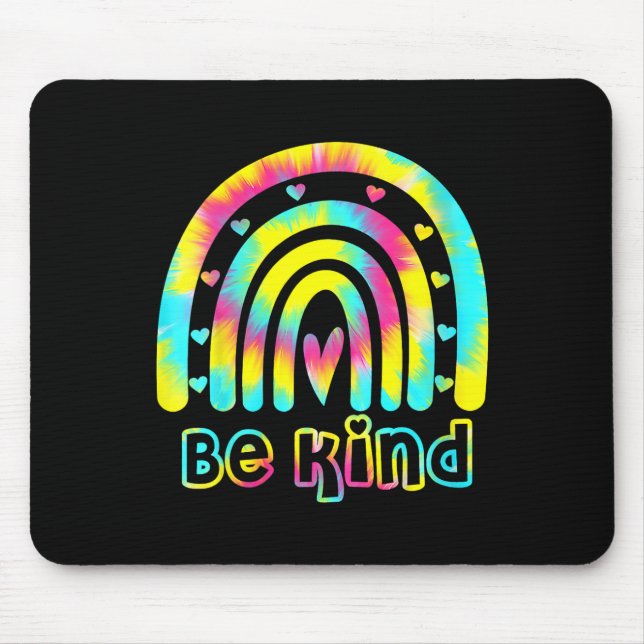 Be Kind Tie Dye Rainbow Kindness Autism Awareness  Mouse Pad (Front)