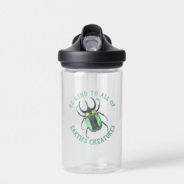 Be Kind to All Creatures Beetle Lovebug Water Bottle (Front)