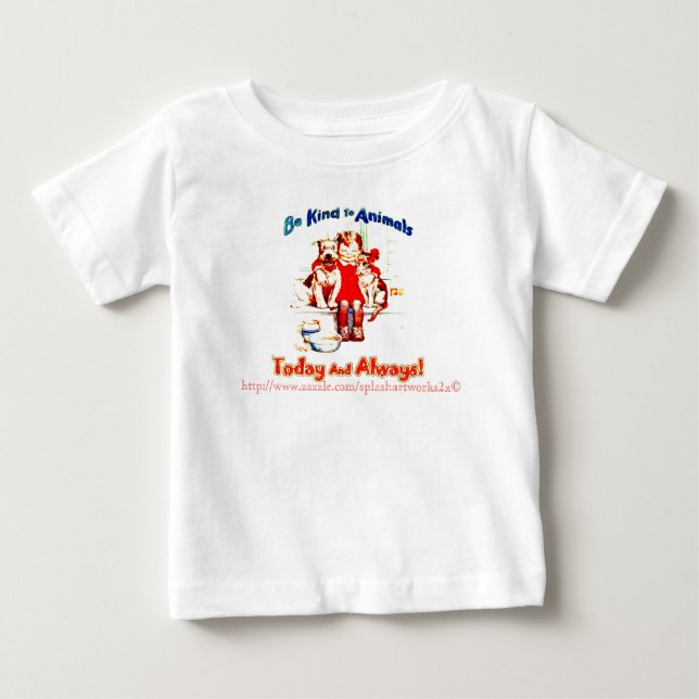 "be+kind+to+animals" baby T-Shirt (Front)
