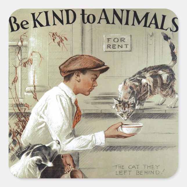 Be Kind to Animals Square Sticker (Front)