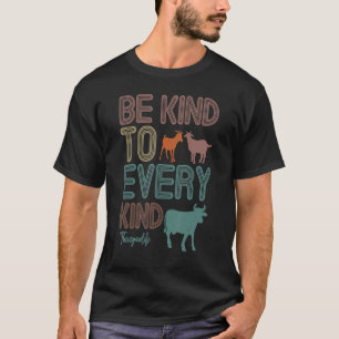 Be Kind To Every Kind Design Retro 70's Vegan Life T-Shirt
