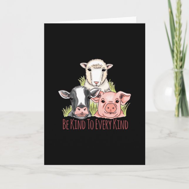Be Kind To Every Kind Vegan Veganism Card (Front)