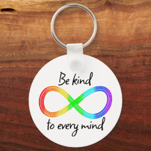 Be Kind to Every Mind - Autism Acceptance Rainbow Key Ring