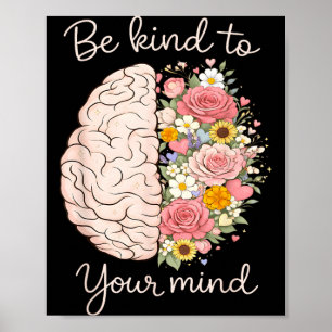 Be Kind to Mind Mental Health Awareness Anxiety Poster