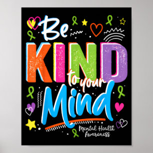 Be Kind to Mind Mental Health Awareness Colourful Poster