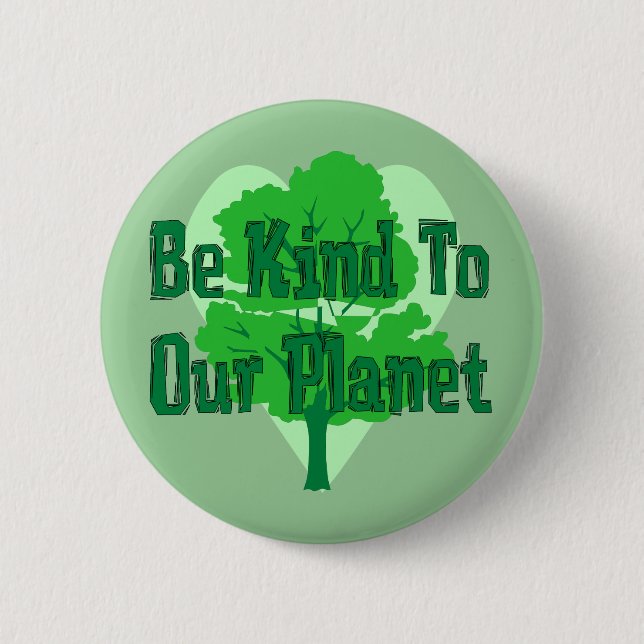 Be Kind To Our Planet 6 Cm Round Badge (Front)