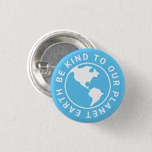 Be kind to our planet, Climate change light blue 3 Cm Round Badge