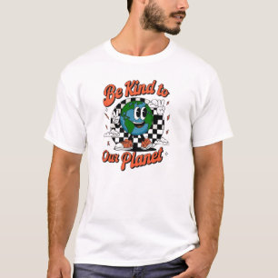 Be Kind to Our Planet – Cute Earth Cartoon Eco Awa T-Shirt