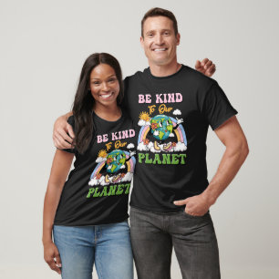 Be Kind To Our Planet - Retro Earth Day Graphic T-Shirt