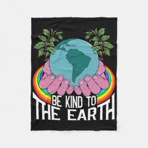 Be Kind To The Earth Rainbow Natural Environment E Fleece Blanket
