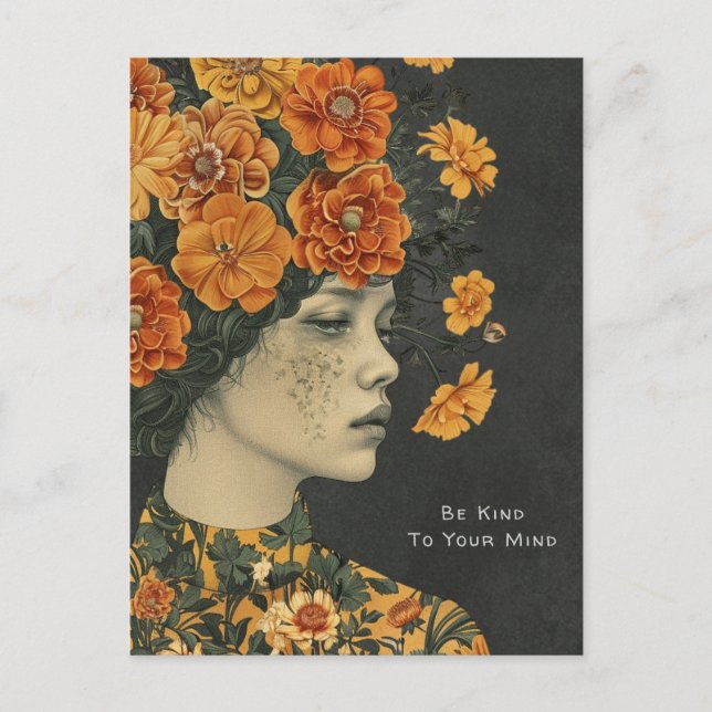 Be Kind to Your Mind Artistic Postcard (Front)