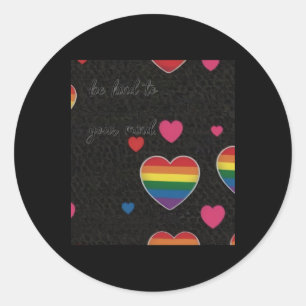Be Kind To Your Mind Rainbow Hearts Sticker 