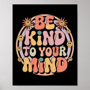 Be Kind To Your Mind Retro Mental Health Awareness Poster