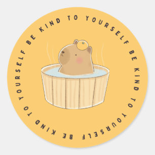 Be Kind To Yourself, Kawaii Capybara, Gift Sticker