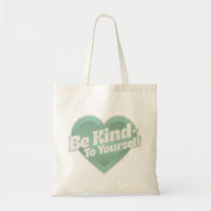 Be Kind To Yourself – Mint Green Heart Tote Bag