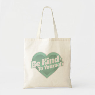 Be Kind To Yourself – Mint Green Heart Tote Bag