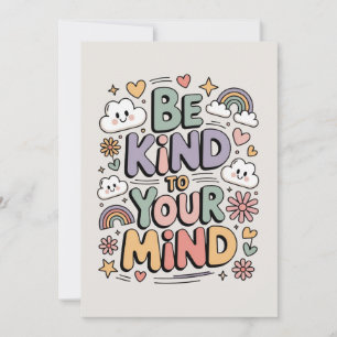 Be Kind to Yourself, Motivational, Positive Quote Invitation