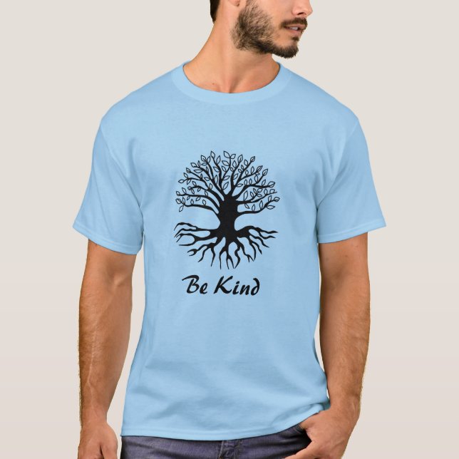 Be Kind - Tree of Life in Black  T-Shirt (Front)