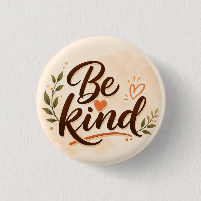 Be Kind Typography 3 Cm Round Badge (Front)