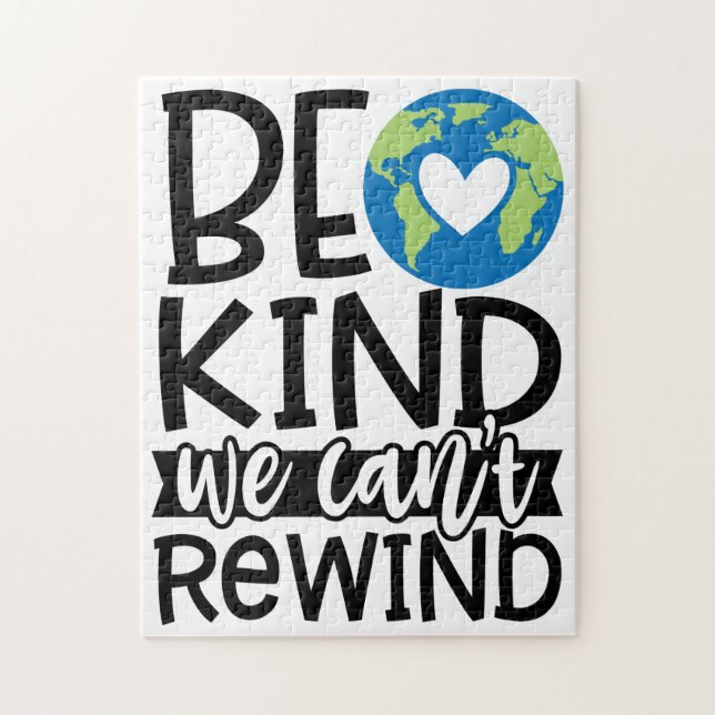 Be Kind We Can't Rewind Earth Day Heart Jigsaw Puzzle (Vertical)