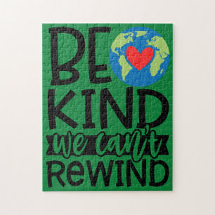 Be Kind We Can't Rewind Earth Day Heart   Jigsaw Puzzle