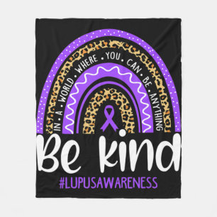Be Kind We Wear Purple Lupus Awareness Month Rain Fleece Blanket