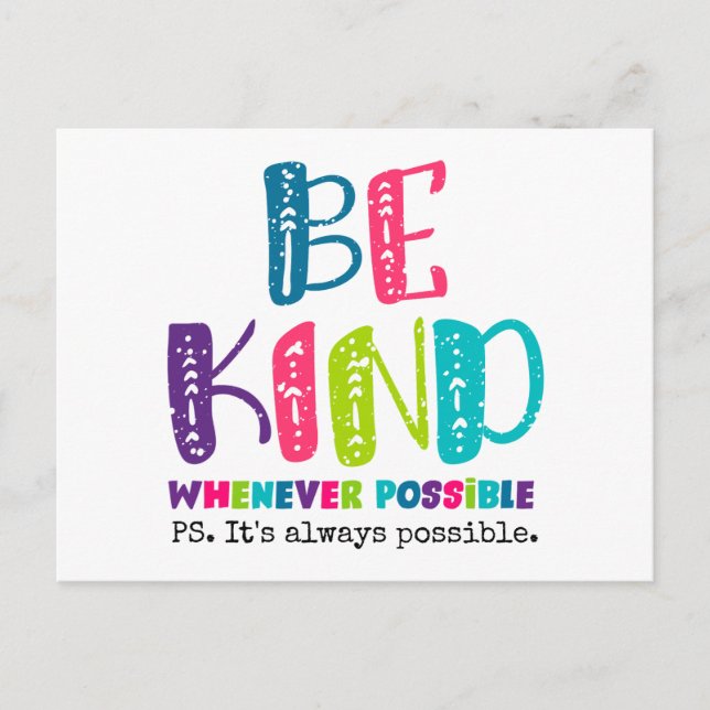 Be Kind Whenever Possible Postcard (Front)