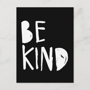 Be Kind   White Brush Script Style Postcard