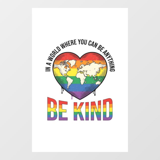 Be Kind World Heart Rainbow Vector T-Shirt Design_ (Sheet)
