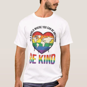 Be Kind World Heart Rainbow Vector T-Shirt Design_