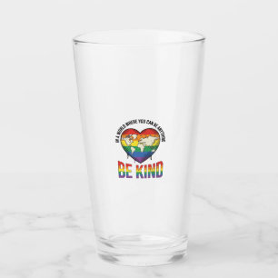 Be Kind World Heart Rainbow Vector T-Shirt Design_ Glass